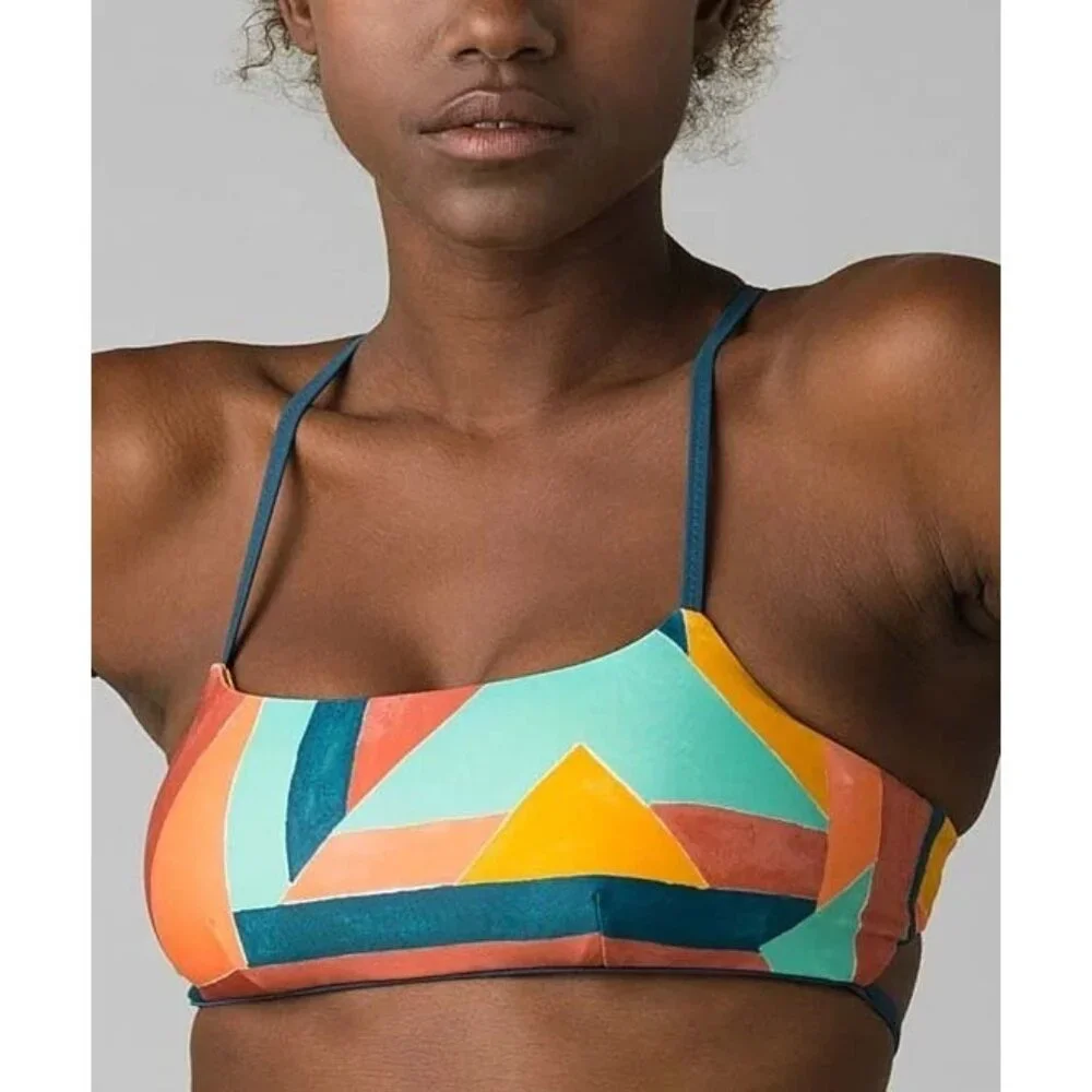 Prana Swimwear Womens XS Atlantic Seaglass Ulana Racerback Top NWT - Picture 2 of 3